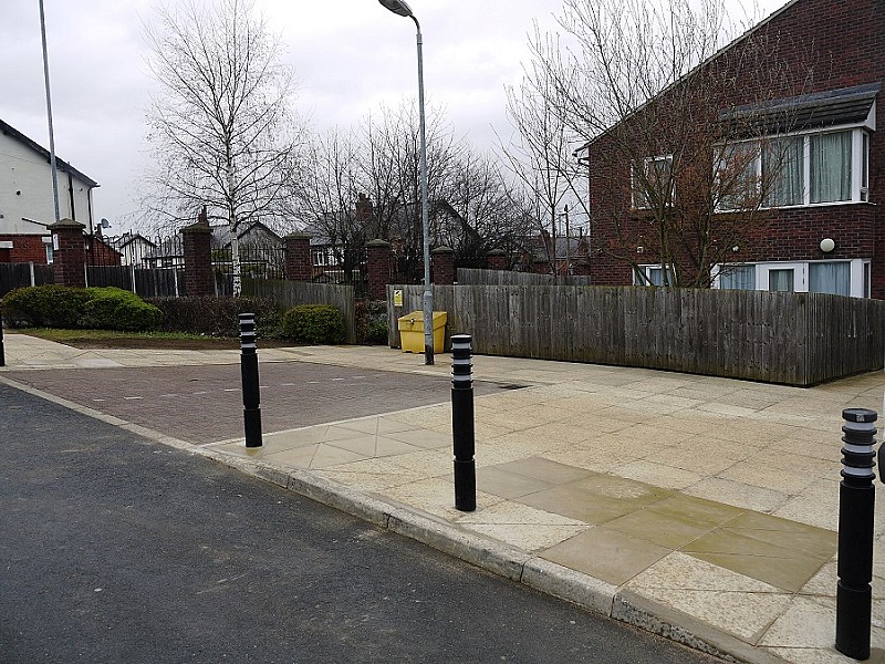 Pavement relaying and bollards completed