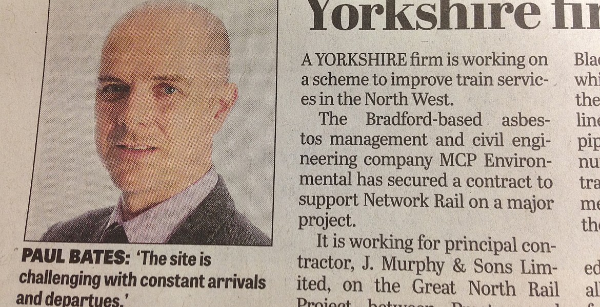 Yorkshire Post Article on MCP helping Great North Rail Project