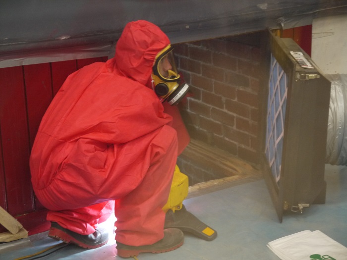 MCP Asbestos Removal Operative under stage area